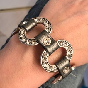 Pewter Gray Rhinestone Bracelet